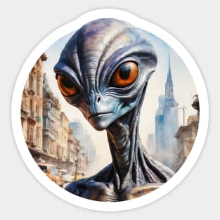 Alien in the City Sticker